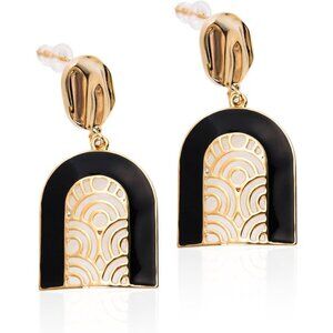 Black & Gold Earrings for Women Sparkly Geometric Dangle Drop Statement Jewelry